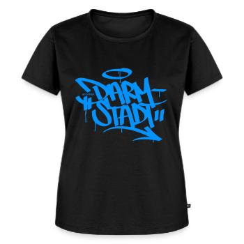 Darmstadt Graffiti T shirt - Women's Premium Organic T-shirt - black - Front - Selfina (174cm)
