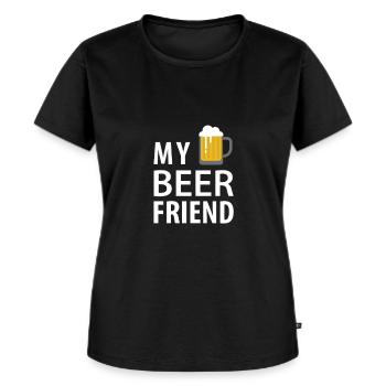Friends beer shirt with slogan - Women's Premium Organic T-shirt - black - Front - Selfina (174cm)