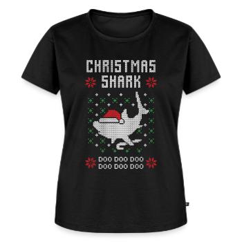 Christmas Shark Ugly Christmas - Frauen Premium Bio T-Shirt - Schwarz - Vorne - Selfina (174cm)