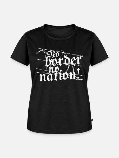No Border no Nation! - Frauen Premium Bio T-Shirt - Schwarz