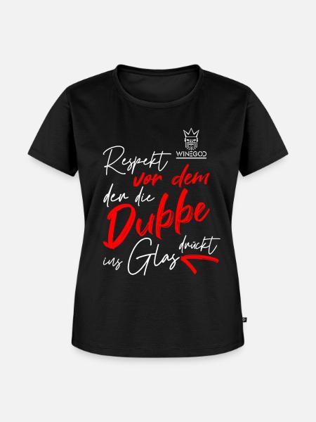 Winegod lustiger Spruch - Frauen Premium Bio T-Shirt - Schwarz