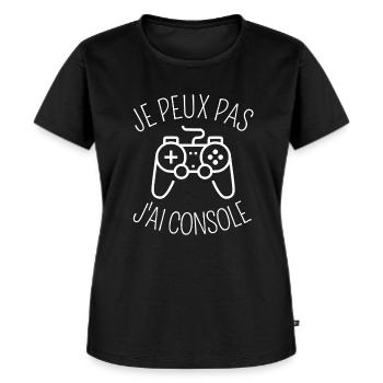 ICH KANN KEINE KONSOLE HABEN - Frauen Premium Bio T-Shirt - Schwarz - Vorne - Selfina (174cm)