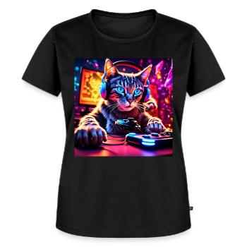 Cat Gaming Gaming - T-shirt Premium bio Femme - noir - Devant - Selfina (174cm)