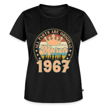 März 1967. März 1967 Geburtstagsgeschenk. März. - Frauen Premium Bio T-Shirt - Schwarz - Vorne - Selfina (174cm)