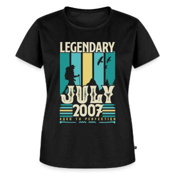 Geburtstagsgeschenk Juli 2007, Vintage Juli. - Frauen Premium Bio T-Shirt - Schwarz - Vorne - Selfina (174cm)