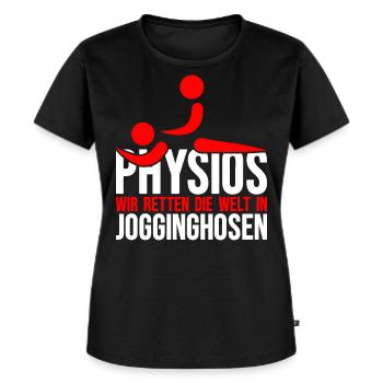 Physio Physiotherapie Geschenk Therapeut - Frauen Premium Bio T-Shirt - Schwarz - Vorne - Selfina (174cm)