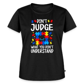 Autism Awareness - Women's Premium Organic T-shirt - black - Front - Selfina (174cm)