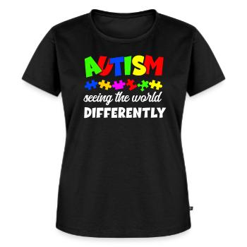 Autism Awareness - Women's Premium Organic T-shirt - black - Front - Selfina (174cm)