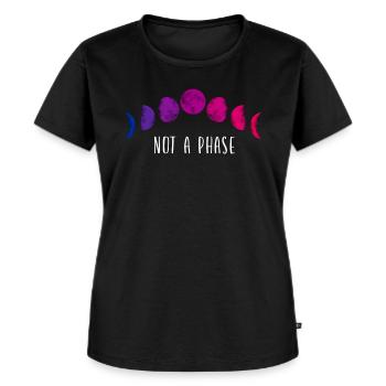 Bisexual Bi Pride Flag Moon Not A - Frauen Premium Bio T-Shirt - Schwarz - Vorne - Selfina (174cm)