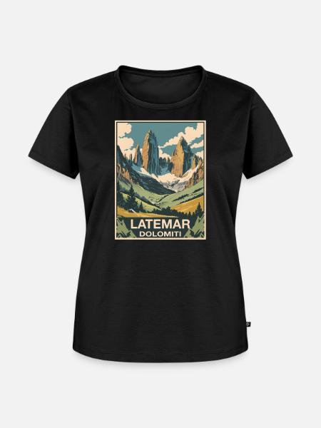 Latemar Dolomiten - Frauen Premium Bio T-Shirt - Schwarz