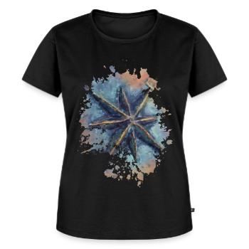 Kompass - Frauen Premium Bio T-Shirt - Schwarz - Vorne - Selfina (174cm)