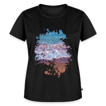 Wellen - Frauen Premium Bio T-Shirt - Schwarz - Vorne - Selfina (174cm)