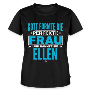 Ellen Name Design - Frauen Premium Bio T-Shirt - Schwarz - Vorne - Selfina (174cm)