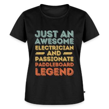Elektriker Paddleboard retro - Frauen Premium Bio T-Shirt - Schwarz - Vorne - Selfina (174cm)
