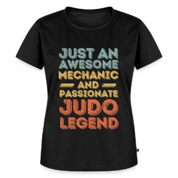 Mechanic judo retro - Women's Premium Organic T-shirt - black - Front - Selfina (174cm)