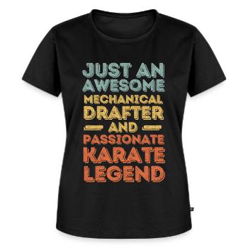 Technical Draughtsman Karate retro - Women's Premium Organic T-shirt - black - Front - Selfina (174cm)