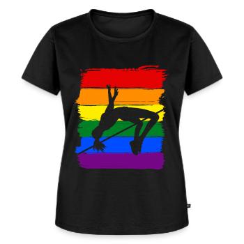 Frauen Hochspringen LGBT - Frauen Premium Bio T-Shirt - Schwarz - Vorne - Selfina (174cm)