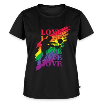 Soccer LGBT Pride - T-shirt Premium bio Femme - noir - Devant - Selfina (174cm)