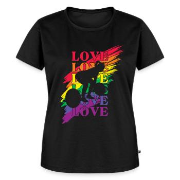 Haltérophilie LGBT Pride - T-shirt Premium bio Femme - noir - Devant - Selfina (174cm)