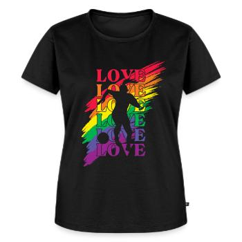 Frauen Fußball LGBT Pride - Frauen Premium Bio T-Shirt - Schwarz - Vorne - Selfina (174cm)