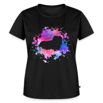 Pekinesischer Hundeliebhaber - Frauen Premium Bio T-Shirt - Schwarz - Vorne - Selfina (174cm)