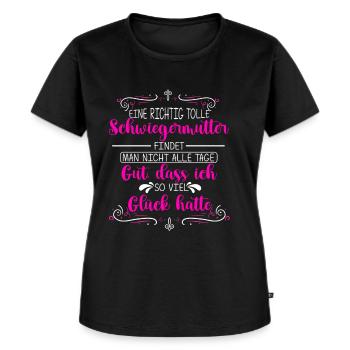 Schwiegermutter Mama Heldin Ehefrau Spruch Mutter - Frauen Premium Bio T-Shirt - Schwarz - Vorne - Selfina (174cm)