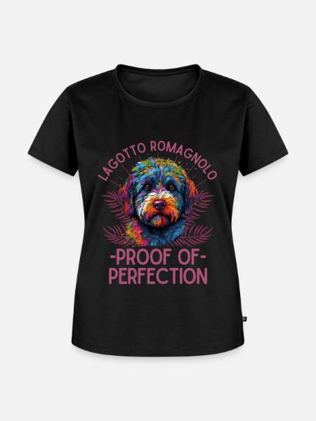 Farbenfroher Lagotto Romagnolo - Frauen Premium Bio T-Shirt - Schwarz