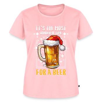 Weihnachten Bier Weihnachtsbier Prost Lustig Humor - Frauen Premium Bio T-Shirt - Rosa - Vorne - AI Model Female 172 dark (172cm)