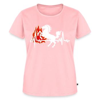 Pferd Herzschlag Reiten Feuer Hitze - Frauen Premium Bio T-Shirt - Rosa - Vorne - AI Model Female 172 dark (172cm)