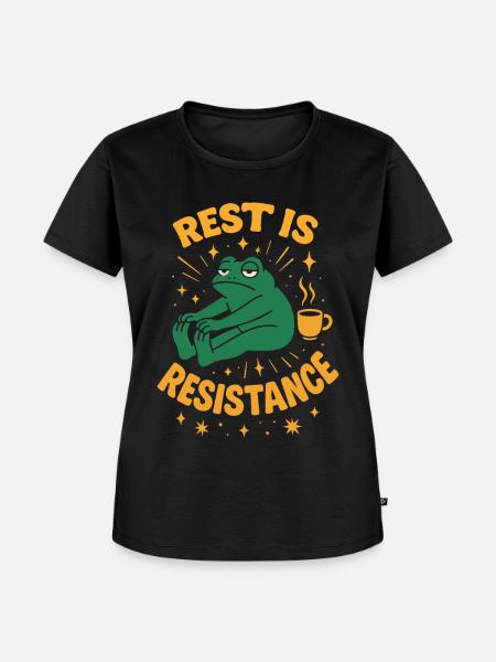 Ruhe Ist Widerstand Achtsamkeit Affirmation - Frauen Premium Bio T-Shirt - Schwarz