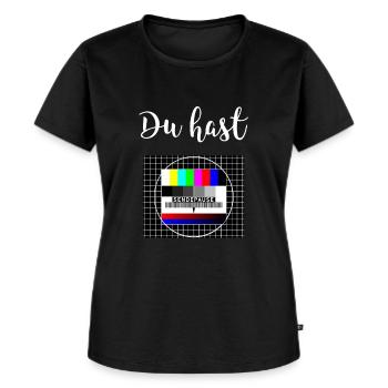 Sendepause Testbild Sendeschluss DDR Fernseher - Frauen Premium Bio T-Shirt - Schwarz - Vorne - Selfina (174cm)
