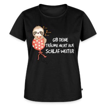 Faultier Sprüche Nachthemd Schlaf Geschenk - Frauen Premium Bio T-Shirt - Schwarz - Vorne - Selfina (174cm)