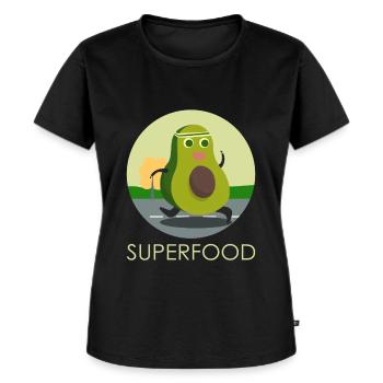 Avocado Superfood Funny Sport Training Jogging - Women's Premium Organic T-shirt - black - Front - Selfina (174cm)