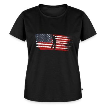Golf Amerika - Frauen Premium Bio T-Shirt - Schwarz - Vorne - Selfina (174cm)