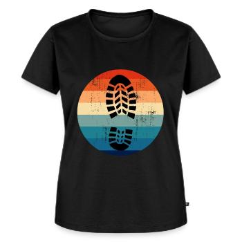 Randonnée Randonnée Chaussure Retro Hiker Shoe Print - T-shirt Premium bio Femme - noir - Devant - Selfina (174cm)