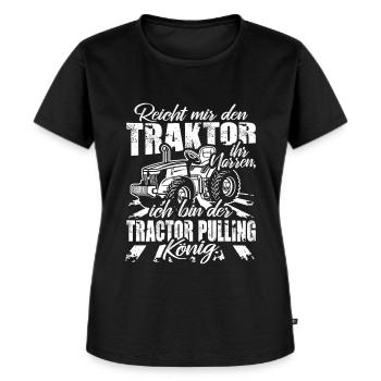 Tractor Pulling - Frauen Premium Bio T-Shirt - Schwarz - Vorne - Selfina (174cm)