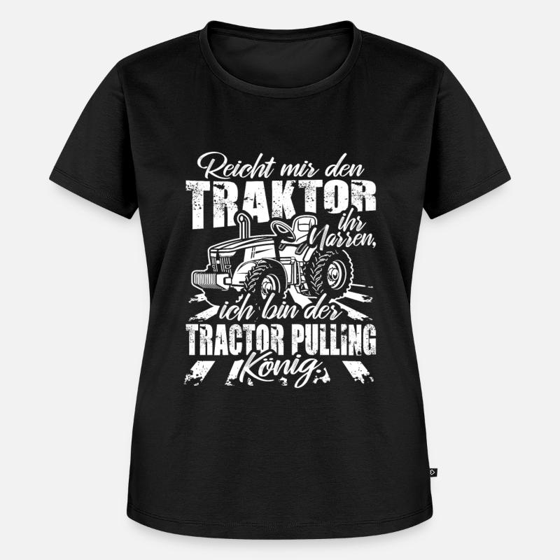 Tractor Pulling - Frauen Premium Bio T-Shirt - Schwarz