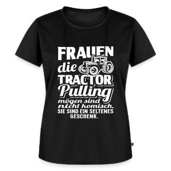 Tractor Pulling - Frauen Premium Bio T-Shirt - Schwarz - Vorne - Selfina (174cm)
