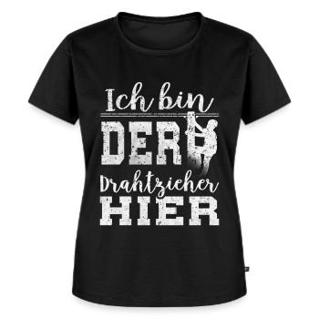 Elektriker Elektroniker Elektronik · Drahtzieher - Frauen Premium Bio T-Shirt - Schwarz - Vorne - Selfina (174cm)