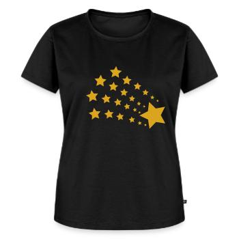 Stern Sterne - Frauen Premium Bio T-Shirt - Schwarz - Vorne - Selfina (174cm)