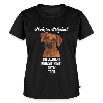 Rhodesian Ridgeback Hund - Frauen Premium Bio T-Shirt - Schwarz - Vorne - Selfina (174cm)