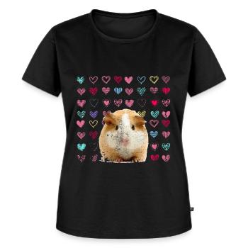 Meerschweinchen Tier Geschenk - Frauen Premium Bio T-Shirt - Schwarz - Vorne - Selfina (174cm)