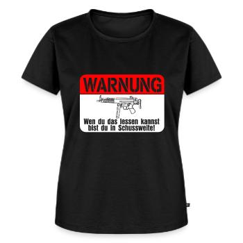 Airsoft Schussweite - Frauen Premium Bio T-Shirt - Schwarz - Vorne - Selfina (174cm)