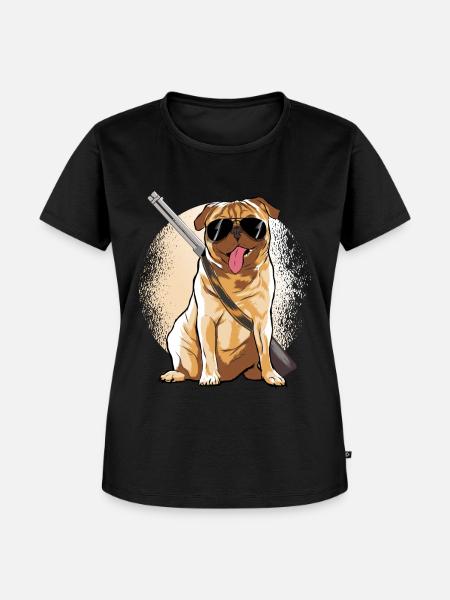 Mobs Jäger Hunde Tshirt - Frauen Premium Bio T-Shirt - Schwarz