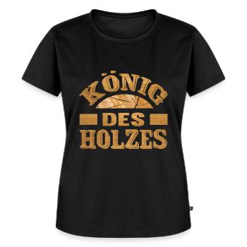 König Des Holzes - Frauen Premium Bio T-Shirt - Schwarz - Vorne - Selfina (174cm)