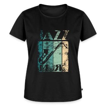 Jazz Vintage Saxophonist Gift - Women's Premium Organic T-shirt - black - Front - Selfina (174cm)