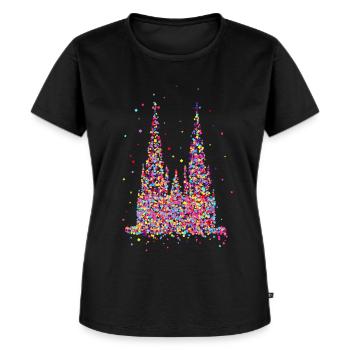Kölner Dom, Konfetti - Frauen Premium Bio T-Shirt - Schwarz - Vorne - Selfina (174cm)