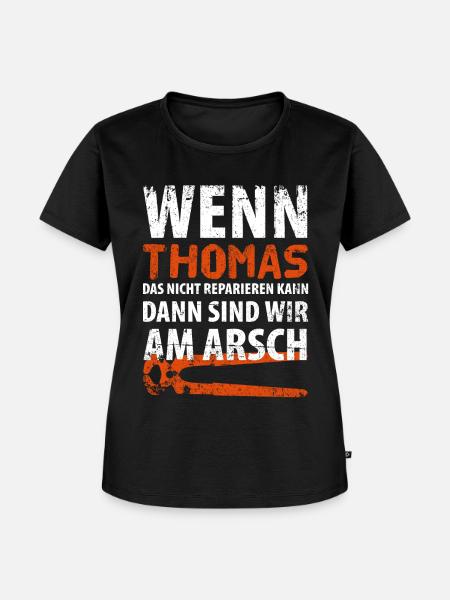 Heimwerker Thomas - Frauen Premium Bio T-Shirt - Schwarz
