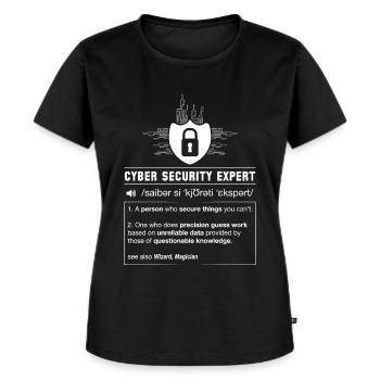 Cyber Security Definition Programmierer IT Nerd - Frauen Premium Bio T-Shirt - Schwarz - Vorne - Selfina (174cm)