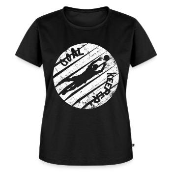 Fußball - Frauen Premium Bio T-Shirt - Schwarz - Vorne - Selfina (174cm)